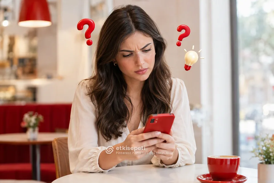 Pinterest Pano Takipçi satın almadan önce sorularını düşünen bir kullanıcı