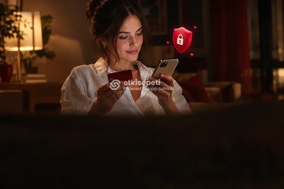 Kart ve telefonla güvenli ödeme yapan bir kullanıcı