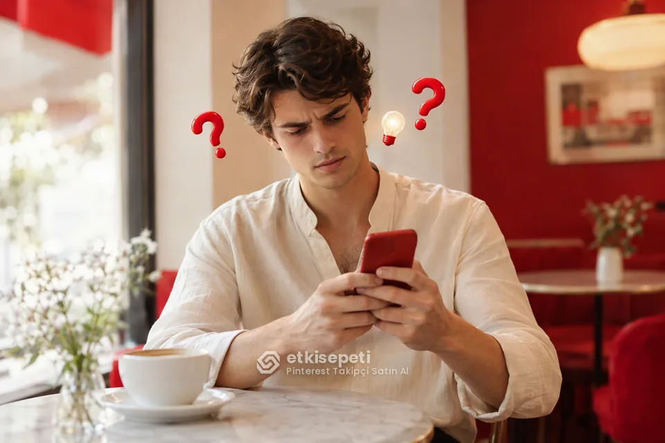 Pinterest Takipçi satın almadan önce sorularını düşünen bir kullanıcı