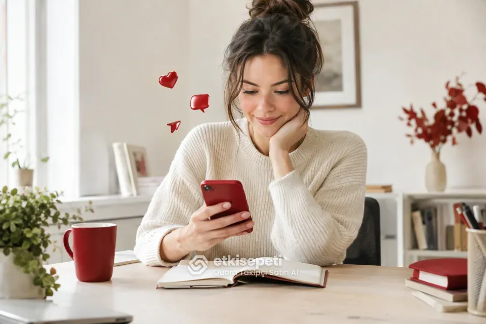 Quora takipçi satın al siparişinden önce telefonunda profil bağlantısının sonundaki sayıyı kontrol eden bir yazar
