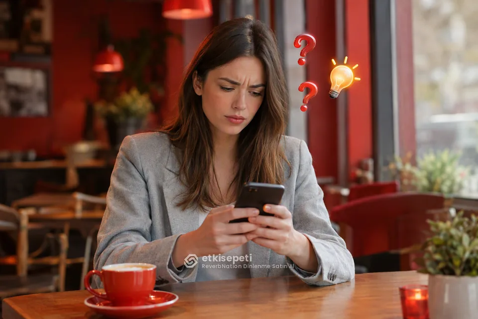 ReverbNation Dinlenme satın almadan önce sorularını düşünen bir kullanıcı