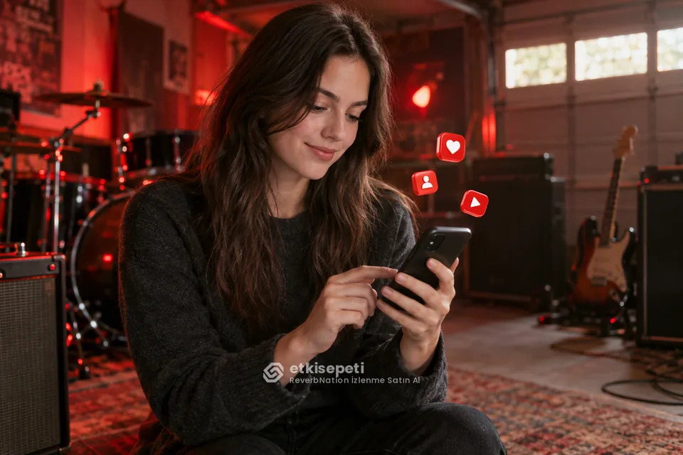 ReverbNation İzlenme sayfasında “ReverbNation'da Videoların Yeri: Klip, Canlı Performans, Stüdyo Kaydı” konusunu anlatan görsel