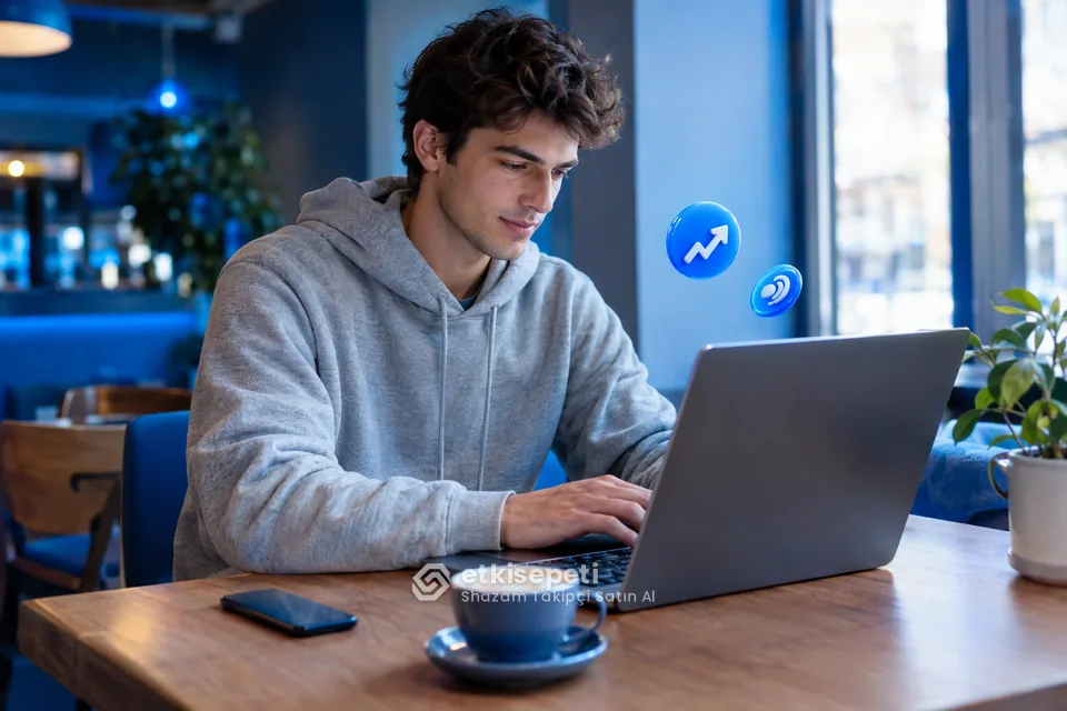 Shazam Takipçi sayfasında “Hangi Sanatçılar Shazam Takipçi Kullanıyor?” konusunu anlatan görsel
