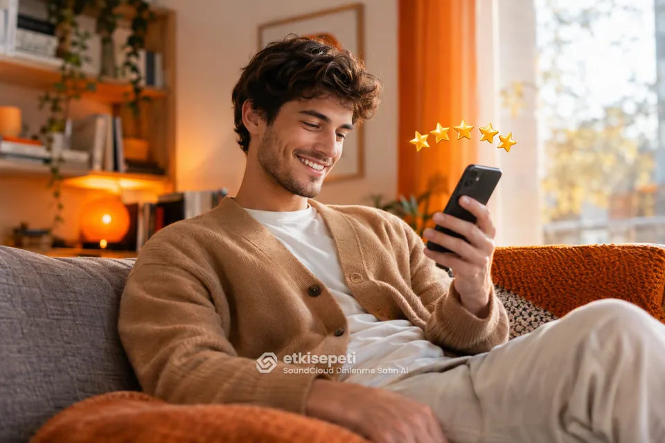 SoundCloud Dinlenme hizmetini değerlendiren memnun bir kullanıcı