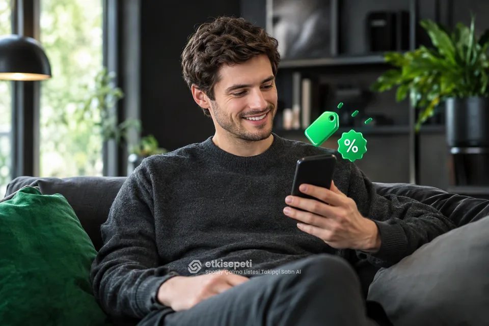 Spotify Çalma Listesi Takipçi paket fiyatlarını inceleyen bir kullanıcı