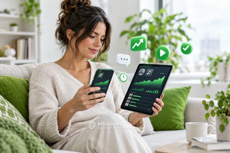 Spotify Chart Dinlenme Satın Al paket ölçeklerini ve kullanım senaryolarını gösteren 3D sahne