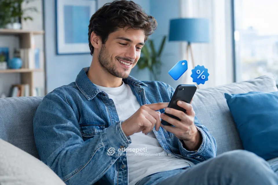 Telegram Anket Oylama paket fiyatlarını inceleyen bir kullanıcı