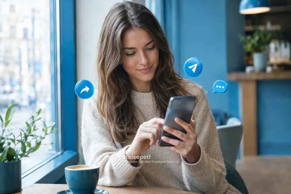 Telefonda Telegram kanal gönderisini başka bir sohbete ileten kişi