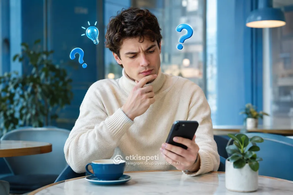 Telegram Grup Üyesi satın almadan önce sorularını düşünen bir kullanıcı