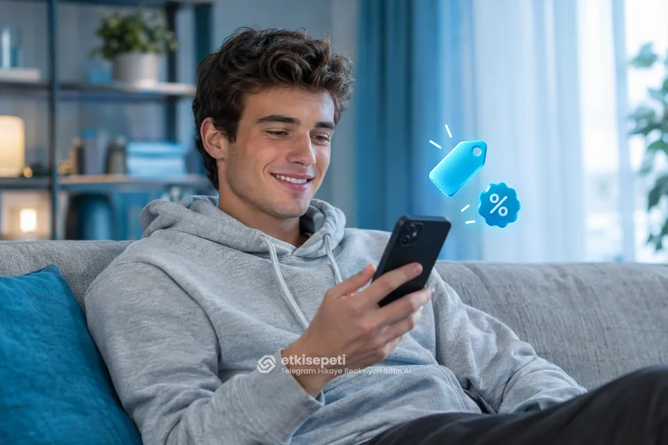 Telegram Hikaye Reaksiyon paket fiyatlarını inceleyen bir kullanıcı