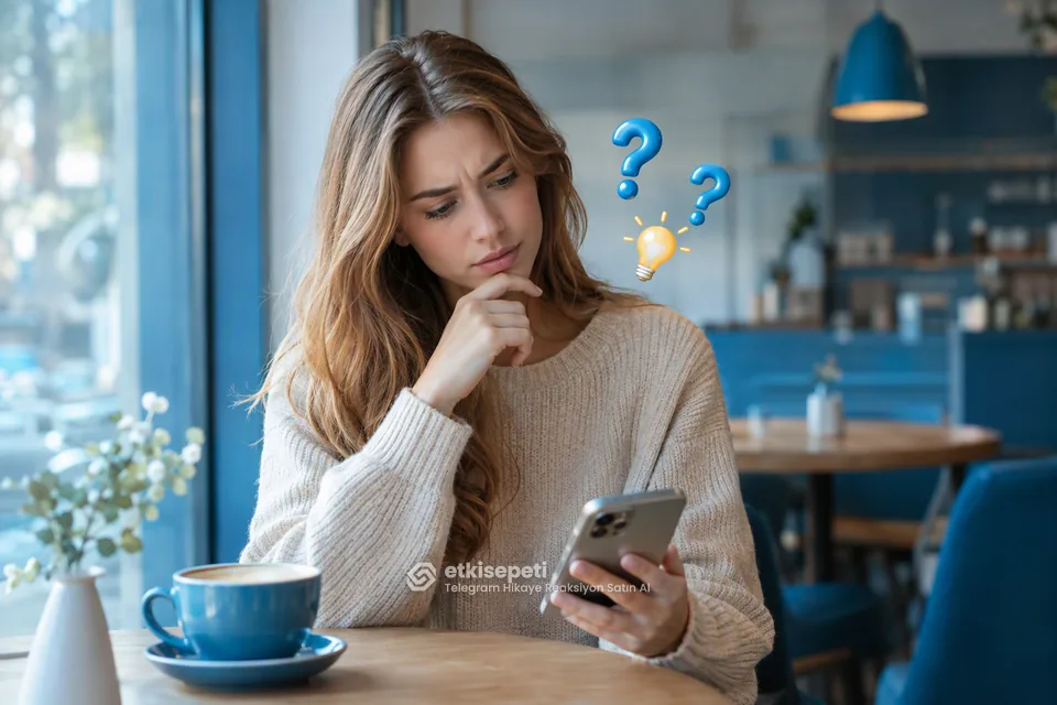 Telegram Hikaye Reaksiyon satın almadan önce sorularını düşünen bir kullanıcı