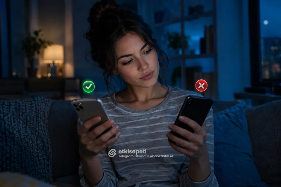 İki seçeneği karşılaştırarak Telegram Otomatik Abone için site seçen bir kullanıcı