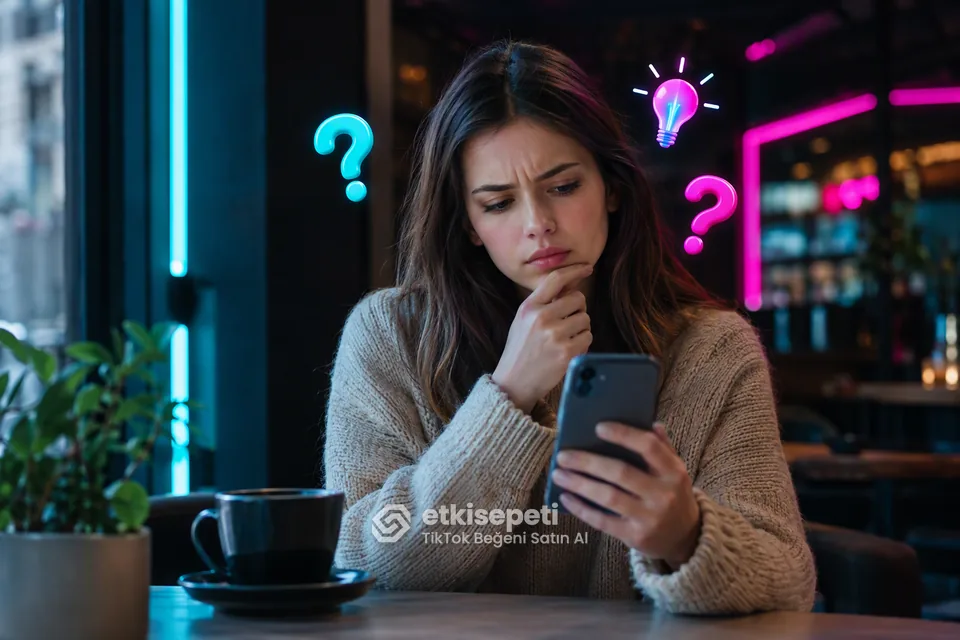 TikTok Beğeni satın almadan önce sorularını düşünen bir kullanıcı