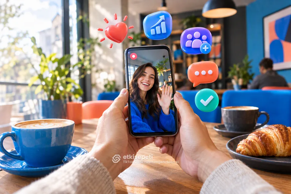 TikTok Canlı Yayın Beğeni ile video, hikâye ve izlenme farkını anlatan karşılaştırma görseli