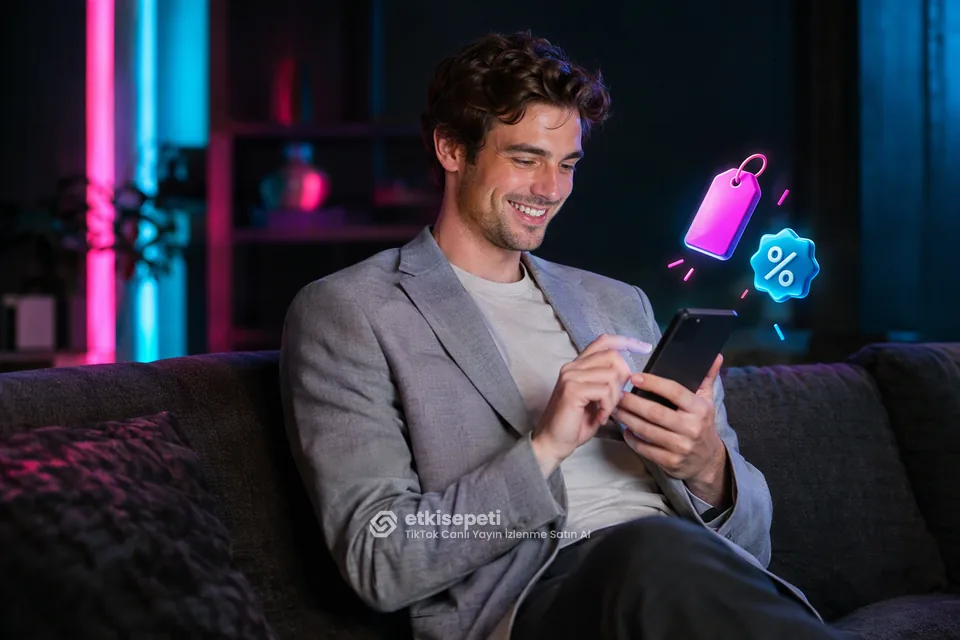 TikTok Canlı Yayın İzlenme paket fiyatlarını inceleyen bir kullanıcı