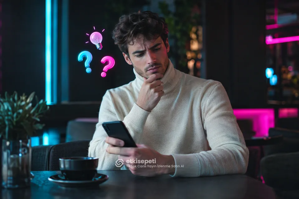 TikTok Canlı Yayın İzlenme satın almadan önce sorularını düşünen bir kullanıcı