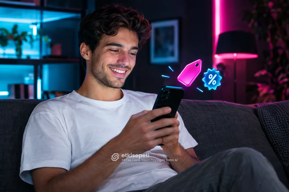 TikTok Canlı Yayın Paylaşım paket fiyatlarını inceleyen bir kullanıcı