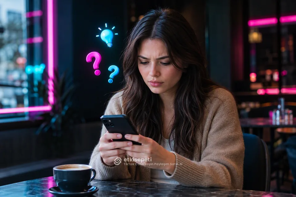 TikTok Canlı Yayın Paylaşım satın almadan önce sorularını düşünen bir kullanıcı