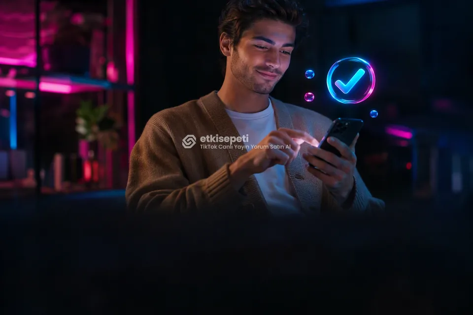 Sipariş adımını tamamlayan bir kullanıcı