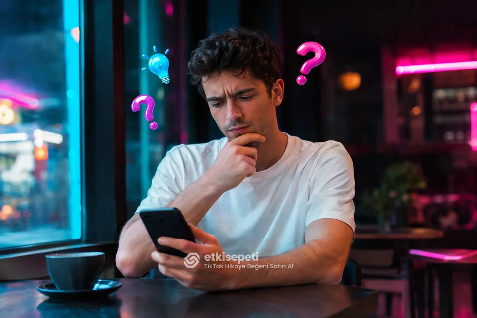 TikTok Hikaye Beğeni satın almadan önce sorularını düşünen bir kullanıcı