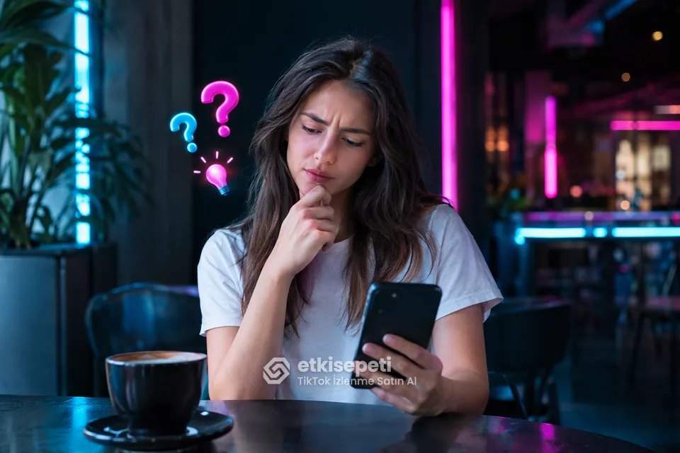 TikTok İzlenme satın almadan önce sorularını düşünen bir kullanıcı