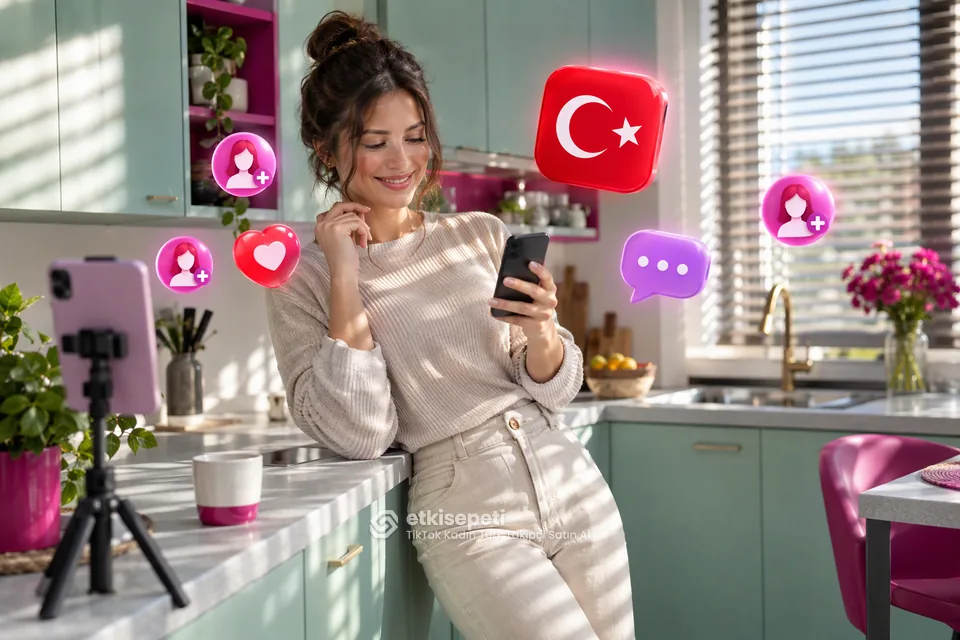 TikTok Kadın Türk Takipçi için kadın odaklı Türk takipçilerin farklı hesap türlerine akışı