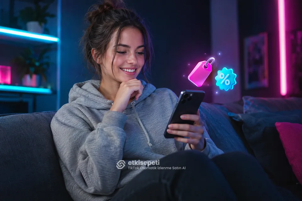 TikTok Otomatik İzlenme paket fiyatlarını inceleyen bir kullanıcı