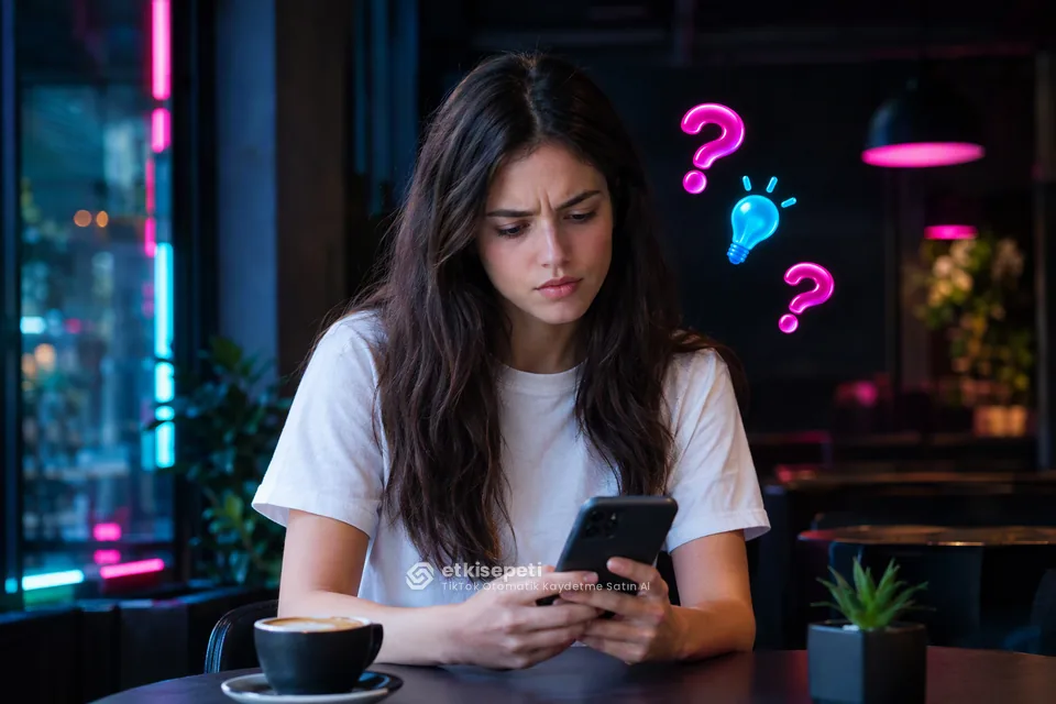 TikTok Otomatik Kaydetme satın almadan önce sorularını düşünen bir kullanıcı