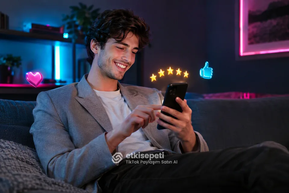 TikTok Paylaşım hizmetini değerlendiren memnun bir kullanıcı