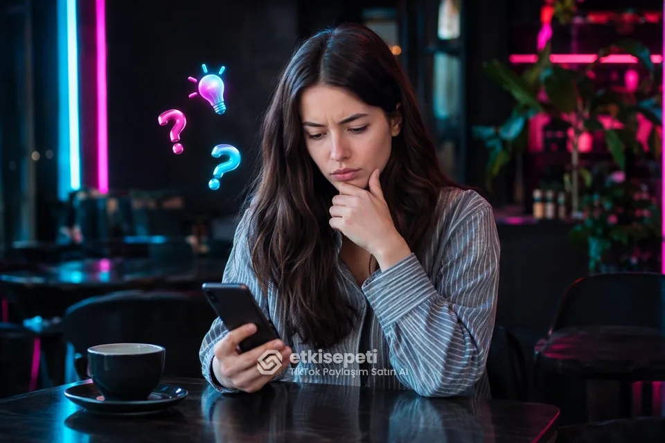 TikTok Paylaşım satın almadan önce sorularını düşünen bir kullanıcı