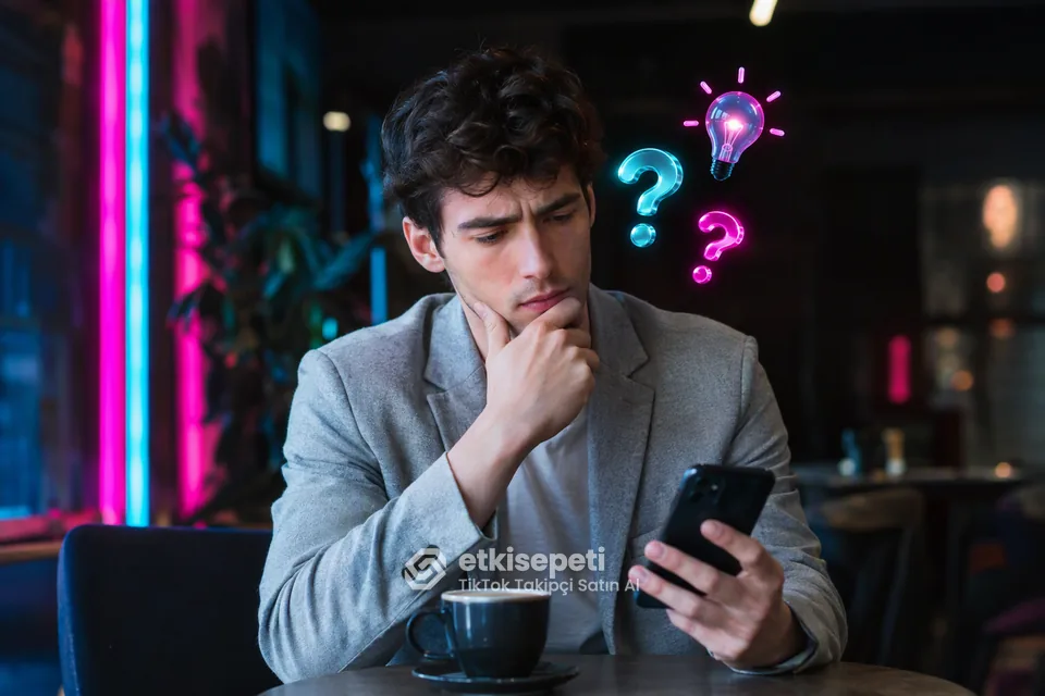 TikTok Takipçi satın almadan önce sorularını düşünen bir kullanıcı