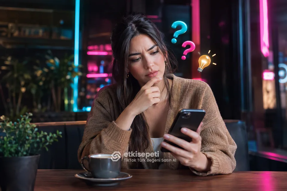 TikTok Türk Beğeni satın almadan önce sorularını düşünen bir kullanıcı