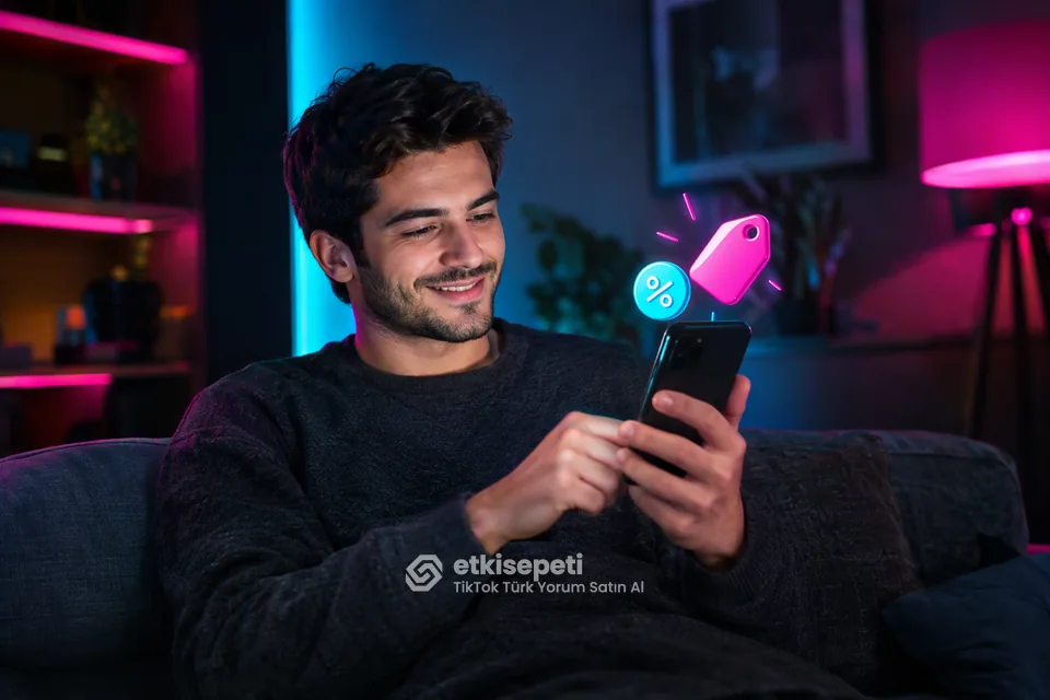 TikTok Türk Yorum paket fiyatlarını inceleyen bir kullanıcı