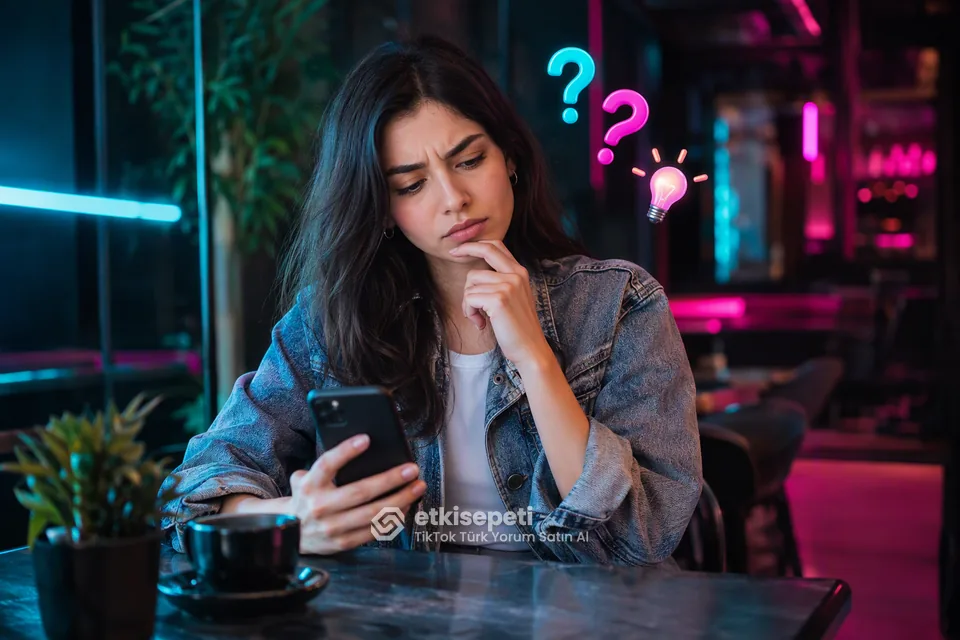 TikTok Türk Yorum satın almadan önce sorularını düşünen bir kullanıcı