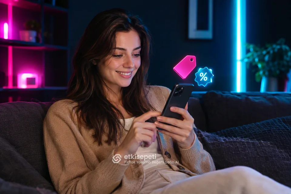 TikTok Yoruma Beğeni paket fiyatlarını inceleyen bir kullanıcı