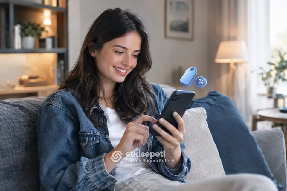 Tumblr Beğeni paket fiyatlarını inceleyen bir kullanıcı