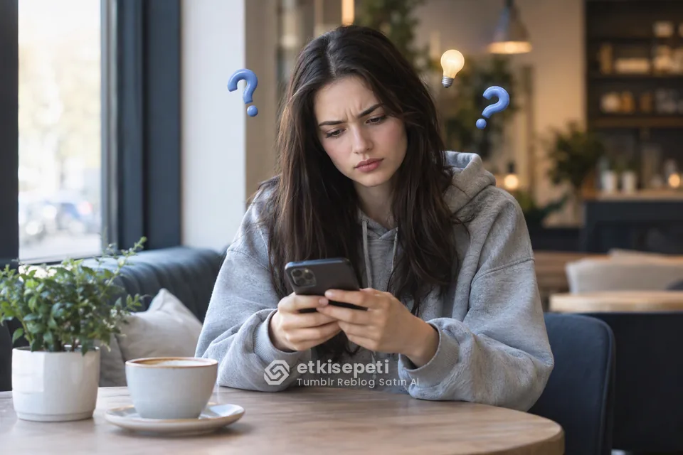 Tumblr Reblog satın almadan önce sorularını düşünen bir kullanıcı