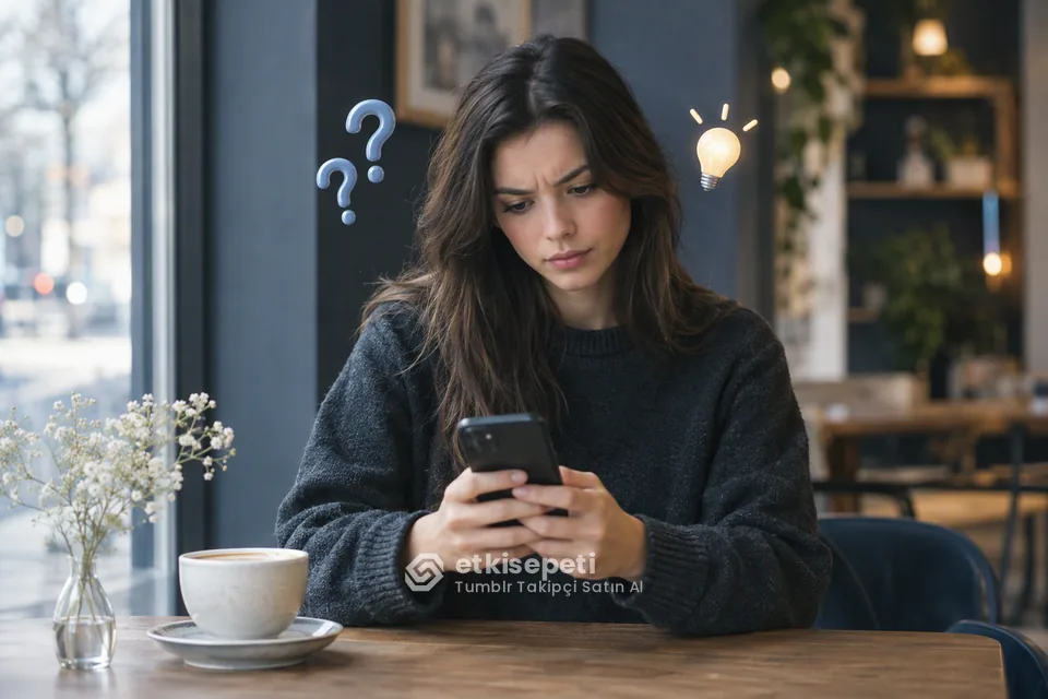 Tumblr Takipçi satın almadan önce sorularını düşünen bir kullanıcı