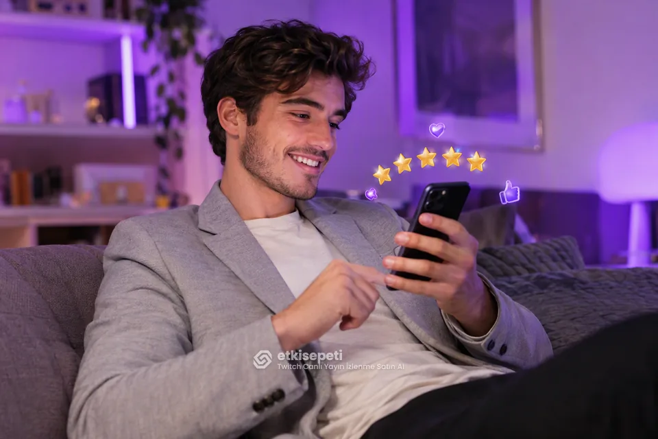 Twitch Canlı Yayın İzlenme hizmetini değerlendiren memnun bir kullanıcı