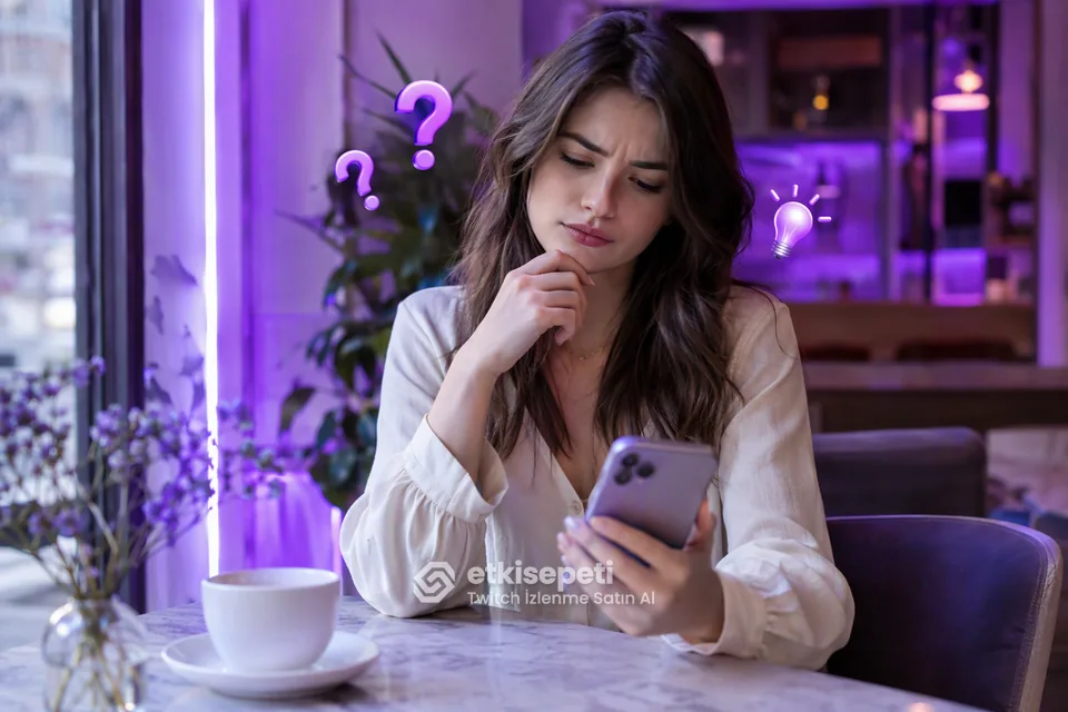 Twitch İzlenme satın almadan önce sorularını düşünen bir kullanıcı