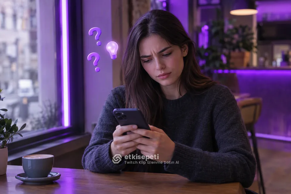 Twitch Klip İzlenme satın almadan önce sorularını düşünen bir kullanıcı
