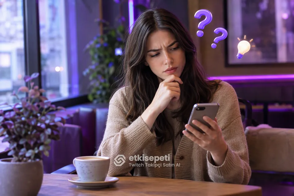 Twitch Takipçi satın almadan önce sorularını düşünen bir kullanıcı