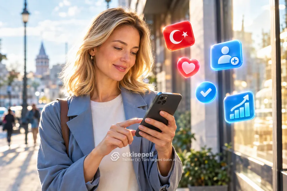 Twitter (X) Türk Beğeni ile standart beğeni tercih farkını anlatan karşılaştırma sahnesi