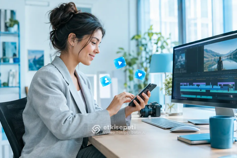 Vimeo Takipçi sayfasında “Vimeo'da Takipçi Sayısı Nerede Görünür, Ne İşe Yarar?” konusunu anlatan görsel