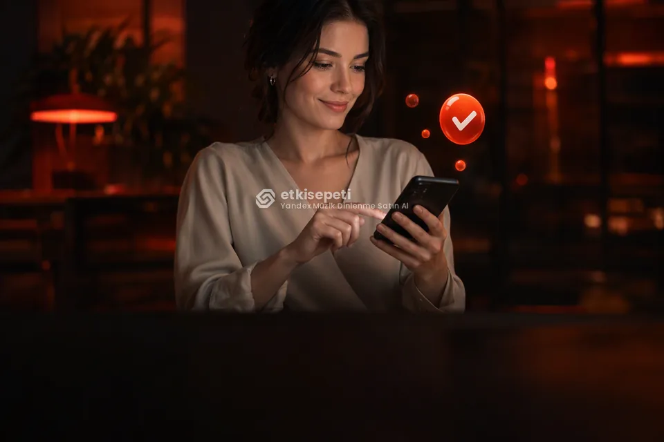 Sipariş adımını tamamlayan bir kullanıcı