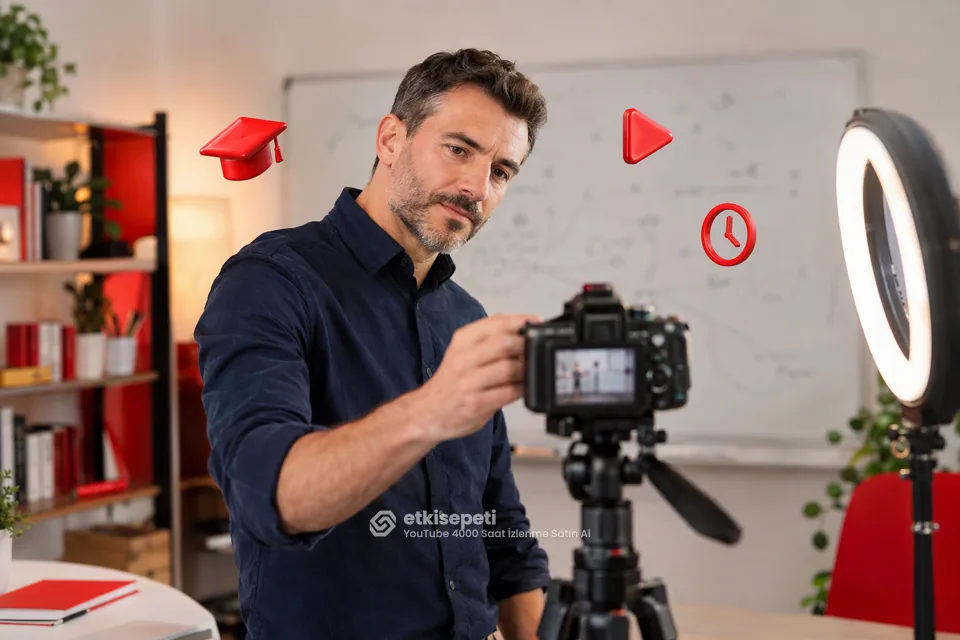 YouTube 4000 saat izlenme satın al hizmetini uzun ders kayıtları yayınlayan eğitim kanalı için değerlendiren eğitmen