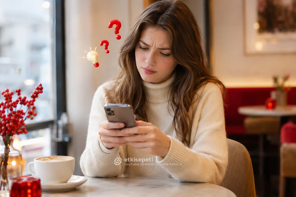 YouTube Adwords İzlenme satın almadan önce sorularını düşünen bir kullanıcı