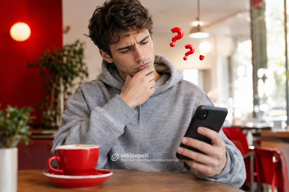 YouTube Canlı Yayın İzlenme satın almadan önce sorularını düşünen bir kullanıcı