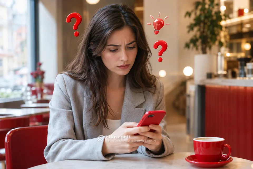 YouTube Otomatik İzlenme satın almadan önce sorularını düşünen bir kullanıcı