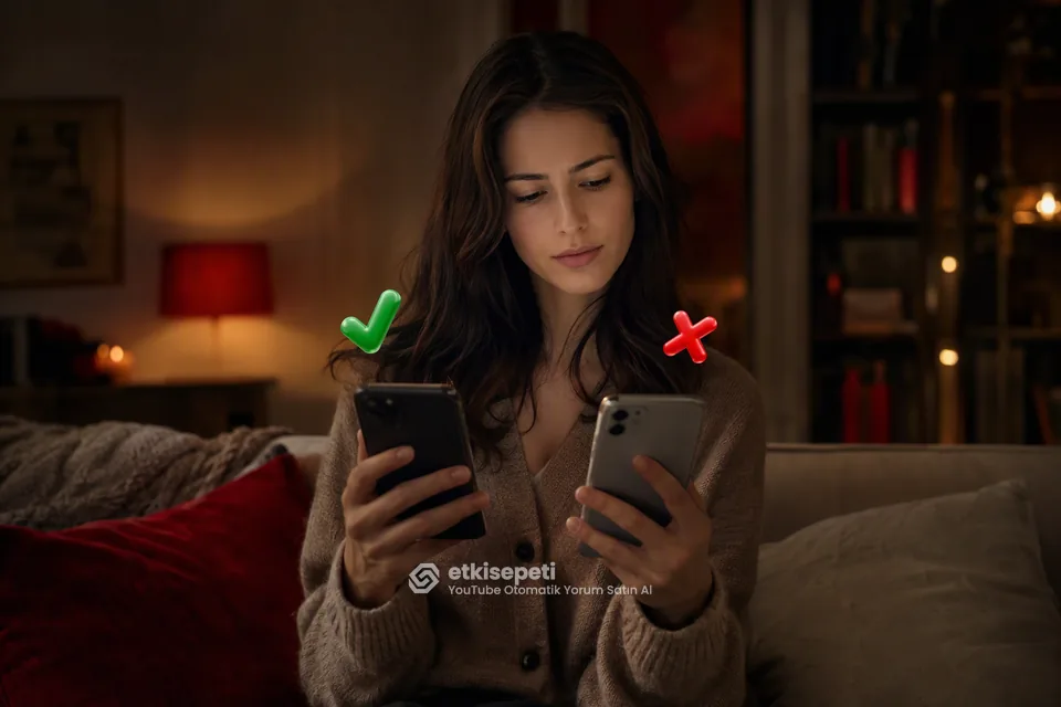 İki seçeneği karşılaştırarak YouTube Otomatik Yorum için site seçen bir kullanıcı
